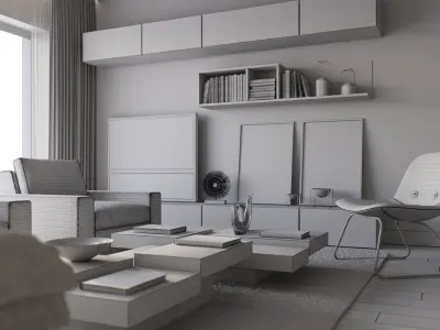 Modern Interior Apartment scene - 3ds Max Corona 9 3D model