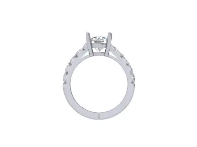 Solitaire Engagement Ring 3D print model 6