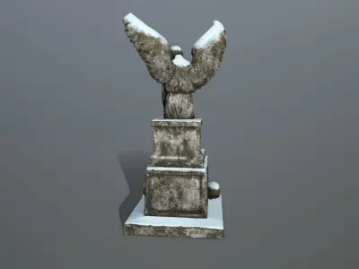 statue 3 of angel Low-poly 3D model