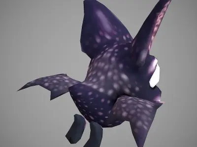 Microbat Cartoon Low-poly 3D model