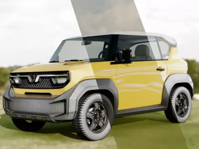 VinFast VF3 2025 3D Model Latest Official Version Low-poly 3D model