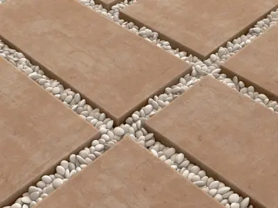 Paving tile pebble n11 3D model