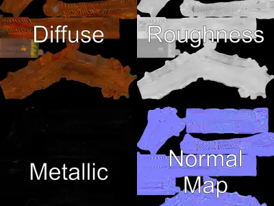 Rustic Spiral Sculpture model pack Low-poly 3D model