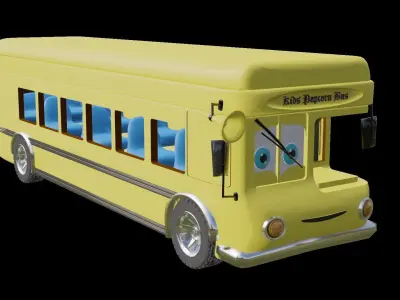 cartoon bus Low-poly 3D model