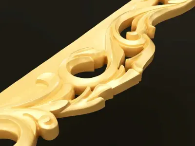 classic Baroque Rococo-style scroll carving 3D model