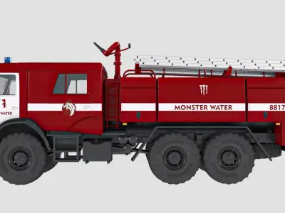 ATs7-40 fire truck red 3D model