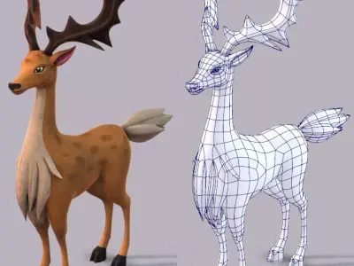 Deer V02 Low-poly 3D model