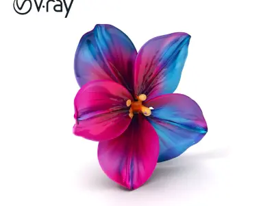 Vibrant Multicolor Flower Model Pack for D Rendering and Anim... Low-poly 3D model