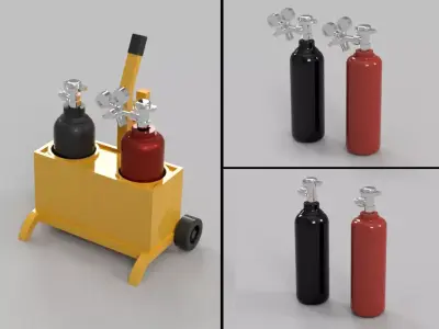 Gas Welding - Diorama Miniature Garage 3D print model 3D  3D print model