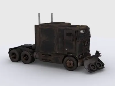 Apocalyptic truck Low-poly 3D model