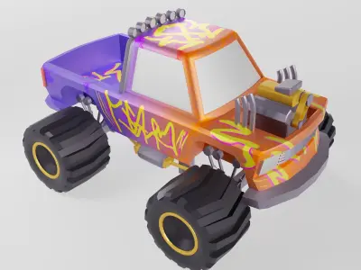 Lowpoly Monster Truck Low-poly 3D model