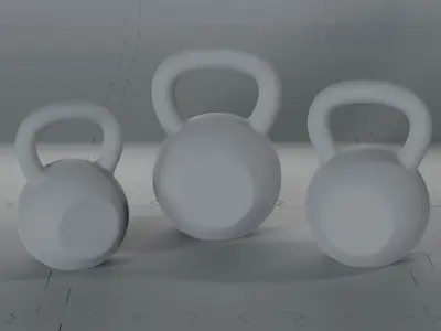 Kettlebell three kettlebells 3D model