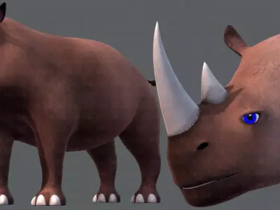 Rhino V01 Low-poly 3D model