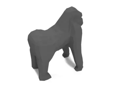 Low Poly Cartoon Gorilla Low-poly 3D model