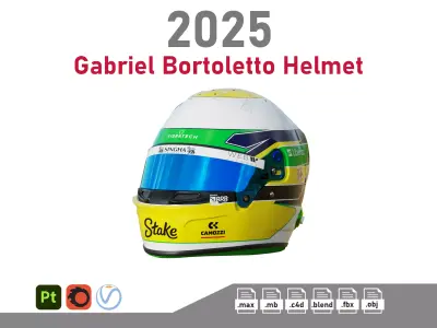 F1 Gabriel Bortoletto Helmet 2025 3D model