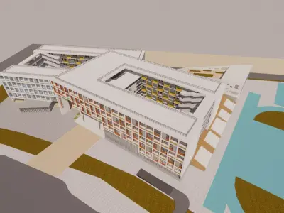 School-Open Gate 3D model