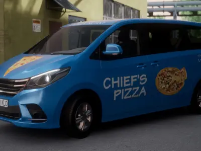 Minivan Car Low-poly 3D model