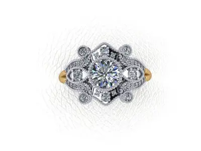 Fancy right hand ring 3D print model