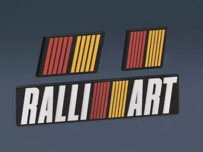 Mitsubishi Rally Art Logo Set 3D print model