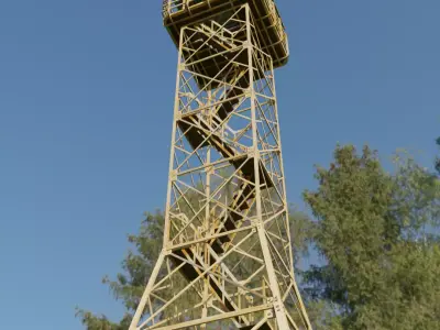 Observatory fire tower - fire tower 3D model