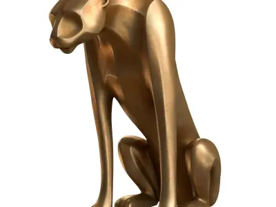 leopard sculpture 3D model purchase