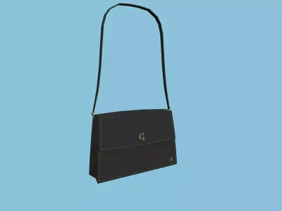 Black Luxury Female Bag - Character Fashion Design Low-poly 3D model