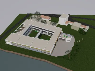 PUBLIC ELEMENTARY SCHOOL for Archicad with plans obj and fbx 3D model