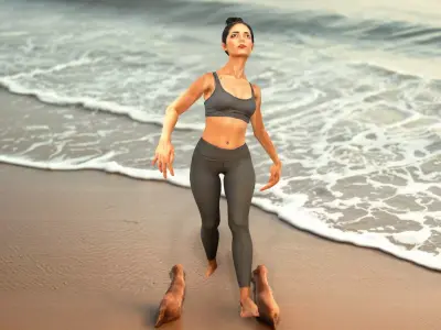 Dynamic Fitness Woman model pack Low-poly 3D model