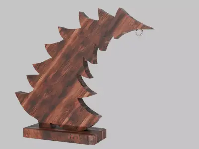 Quirky Bent Christmas Tree Low-poly 3D model