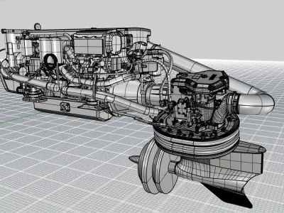 Volvo Penta D6 IPS-500 Marine Engine 3D model