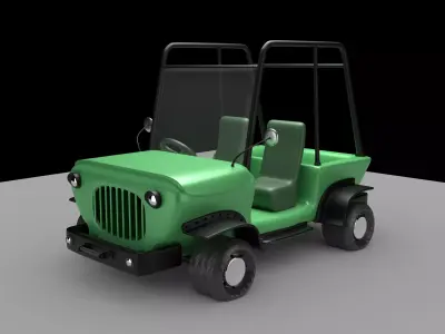 Indian Jeep Toy Car Low-poly 3D model