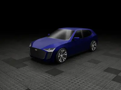 Low Poly Modern Generic Compact Hatchback  Low-poly 3D model