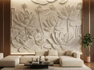 modern panel wall decor set wall relief mural CNC 146 3D model
