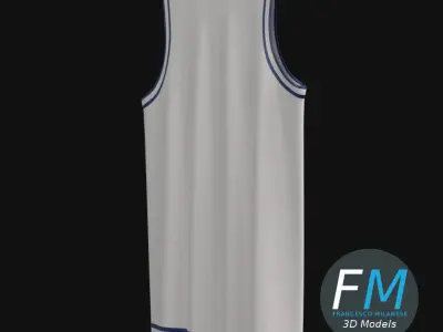 Flat basketball jersey mockup 3D model