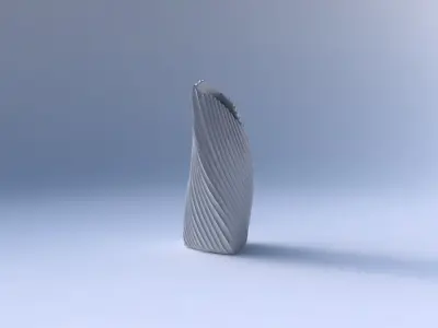 Vase twist tipped triangle with extruded vertical lines 2 3D print model