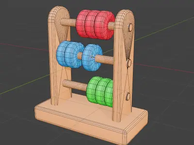 Abacus Toy Low-poly 3D model