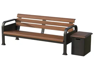 Sport Resting bench Long 3D model