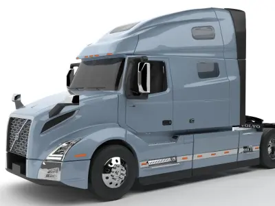 High poly 3d model of VOLVO VNL 760 and Tutorial video 3D model