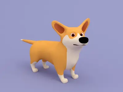 Cartoon dog Corgi 3D model 3D model