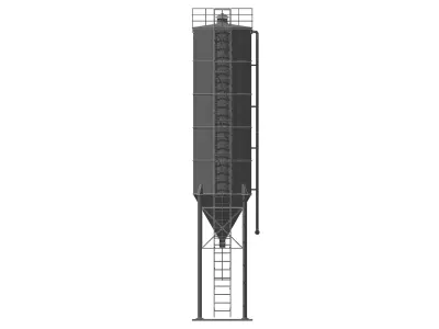 Cement silo - 54m3 Low-poly 3D model
