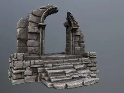 Ruin Gate Low-poly 3D model