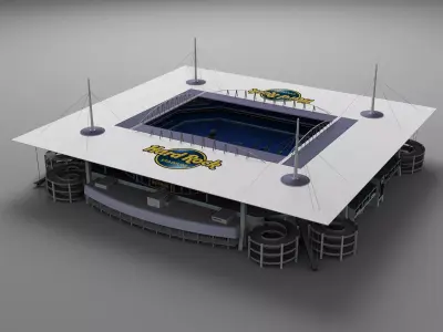 Modern Football Stadium Architecture 3D Model Low-poly 3D model