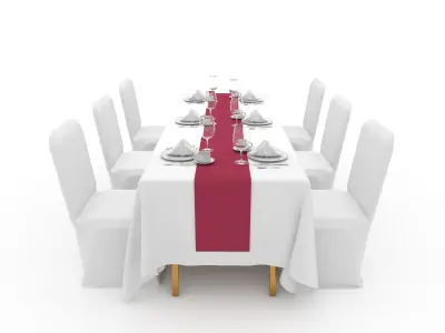Banquet Table and Chair 99 3D model