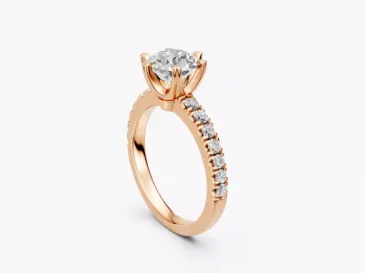 ZRK013 ENGAGEMENT RING 3D print model