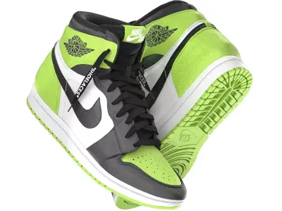 Nike air jordan 1 retro green 3D model