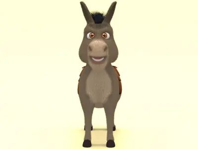 cartoon donkey Low-poly 3D model