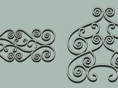 54 Grill Ornament IMM and VDM Brush Pack for Zbrush Low-poly 3D model