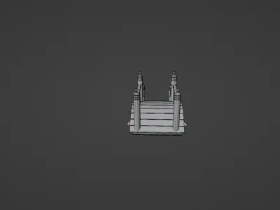 3D Stylized Japanese Type Bridge Asset Free 3D model