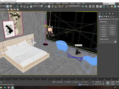 BEDROOM 3D MODEL modern with snowy mountains 3D model