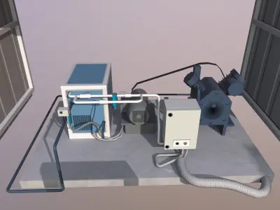 Gas Compressor Low-poly 3D model